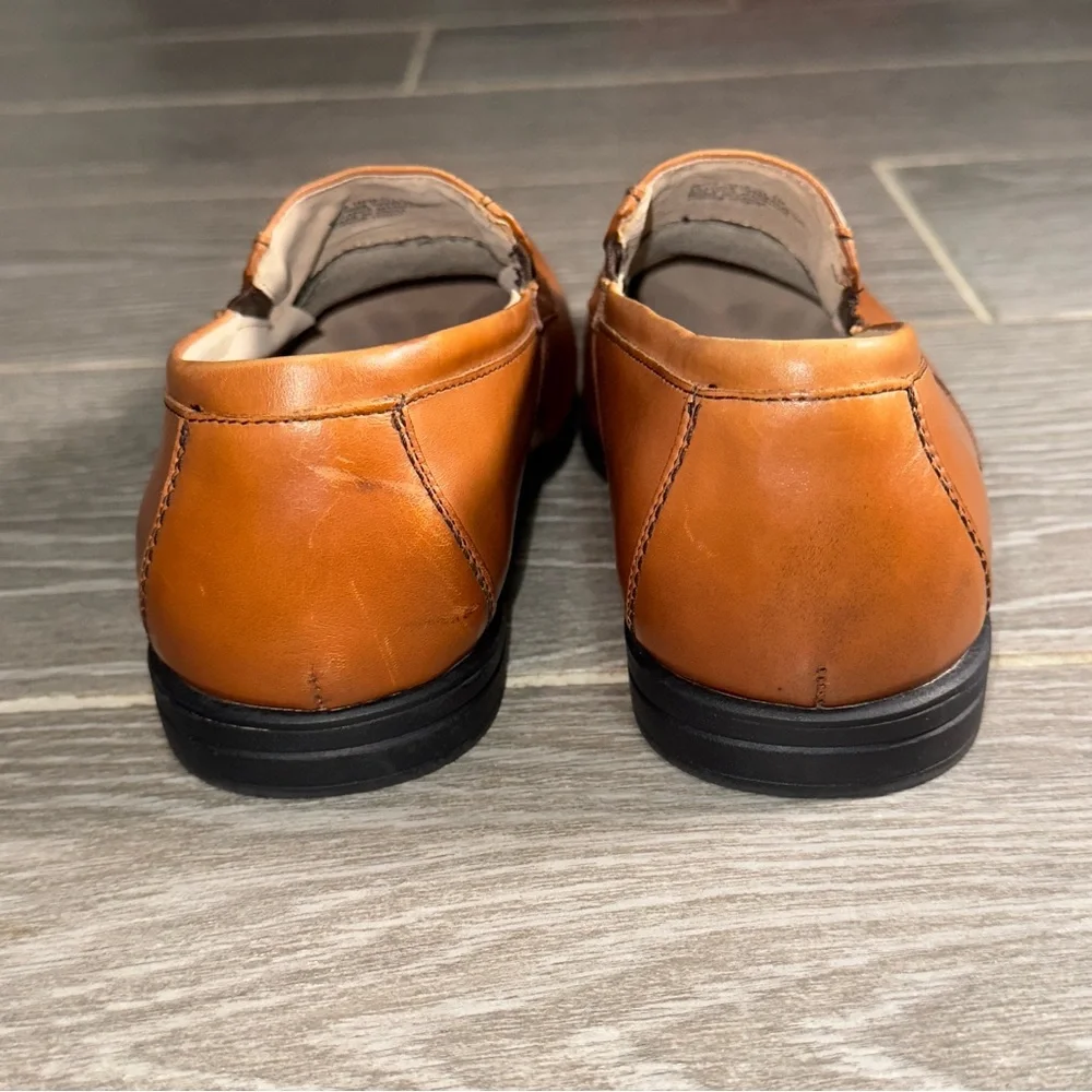 Florsheim Kids Boys Reveal Loafers Brown Leather Bike Toe Slip On Shoes Size 5M